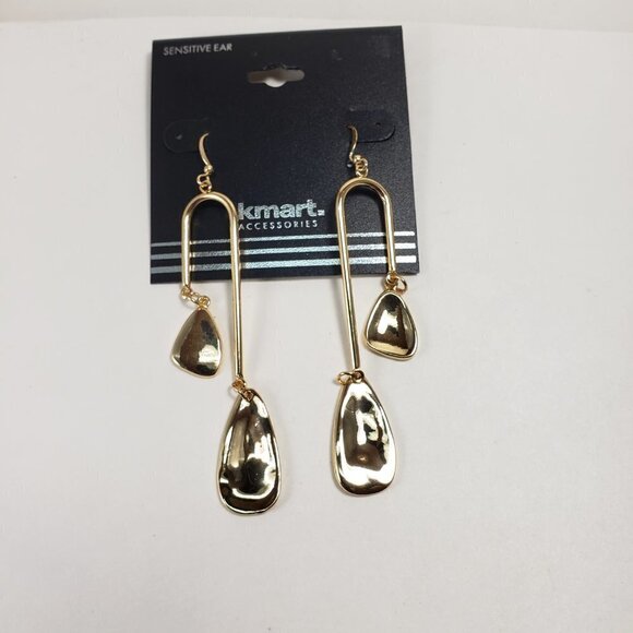 Elegant Gold Double Drop Dangle Earrings – Women’s Stylish Statement Jewelry - Picture 6 of 9